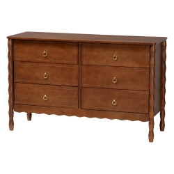 Baxton Studio Seamus 6-Drawer Dresser with Carved Bobbin Frame